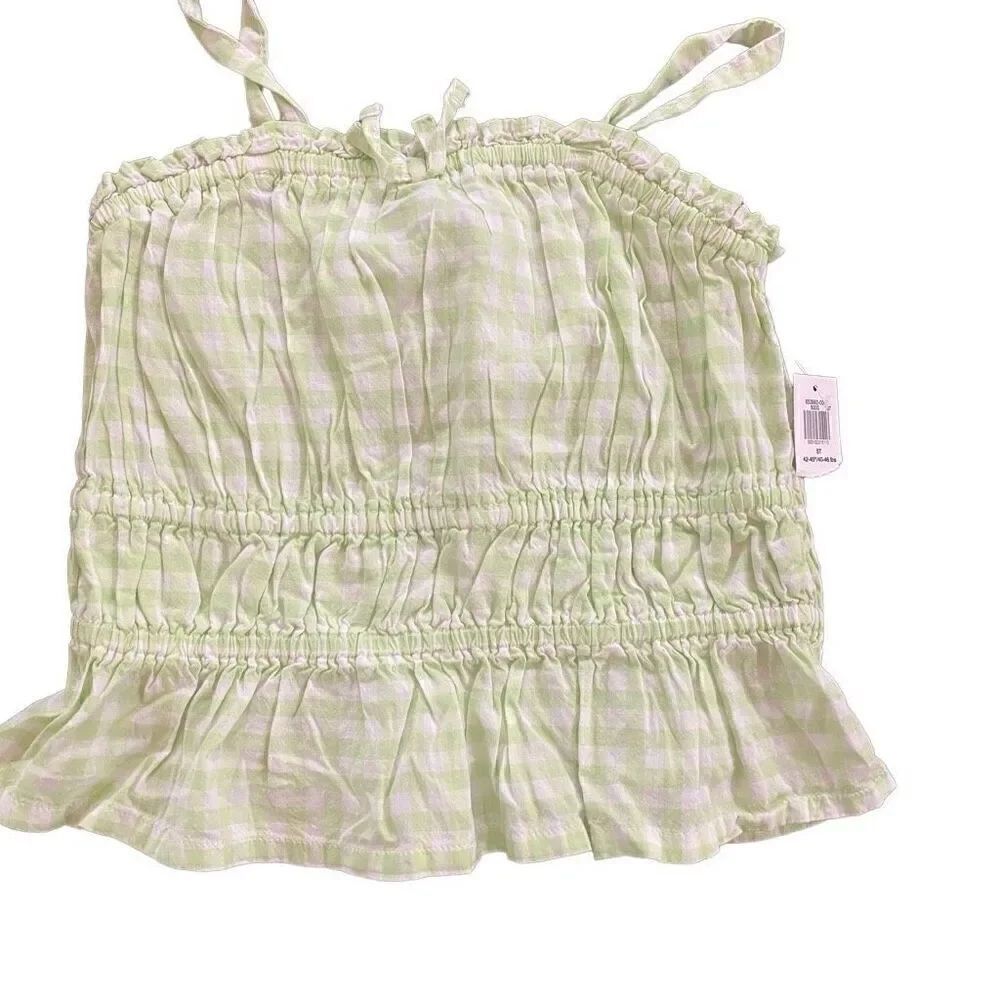 Old Navy NEW 5t Green Plaid toddler tank top